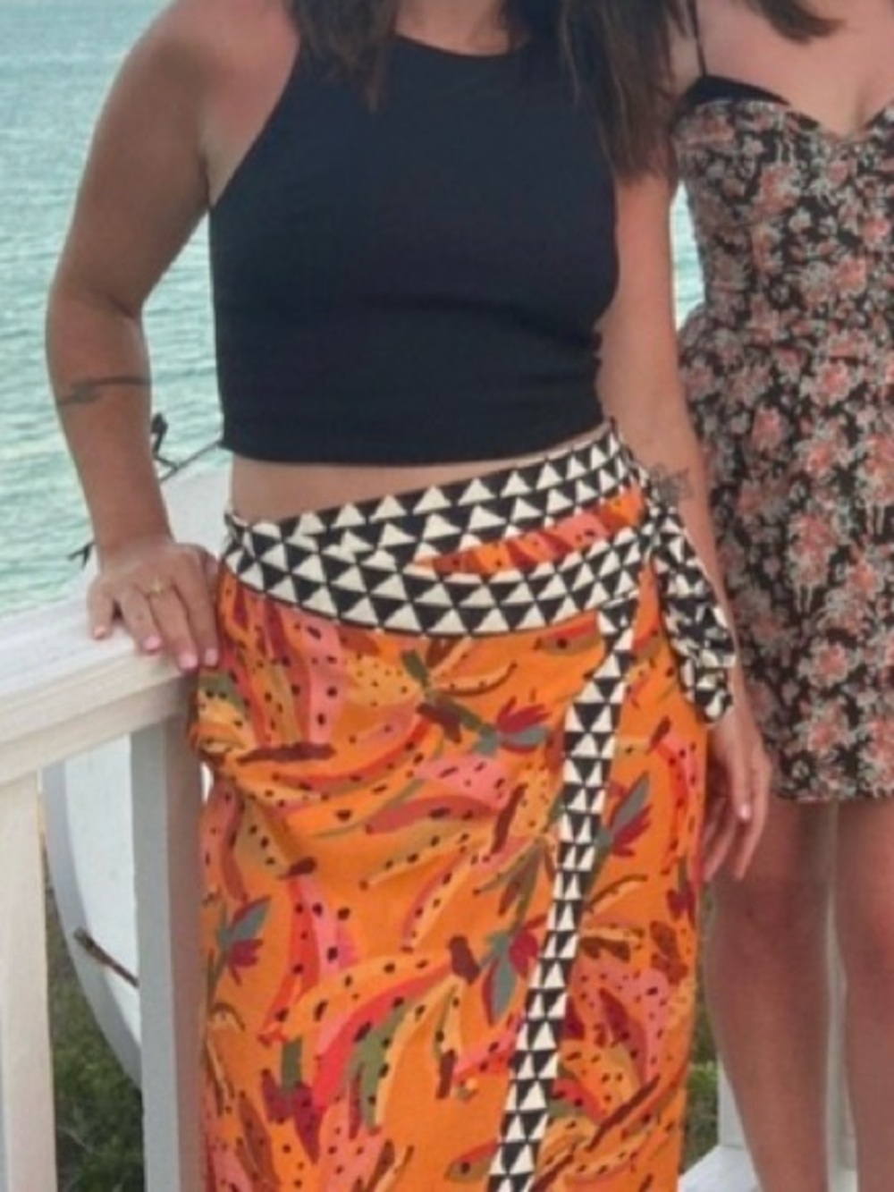 Farm Rio x Anthropologie Banana Print Yellow Tropical Wrap Skirt - Picture 5 of 8